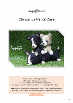 Crochet pattern Chihuahua pencil case