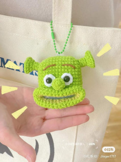 crochet pattern earphone bag shrek