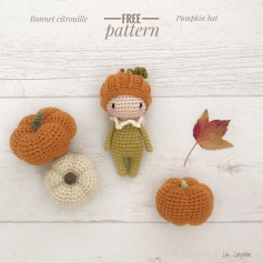 Crochet pattern for dolls wearing orange hats