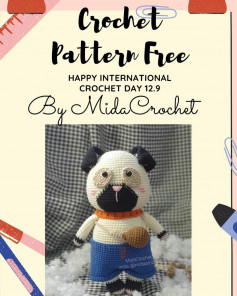 crochet pattern free black-eared dog and black muzzle