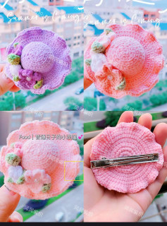 crochet pattern hat hair clip
