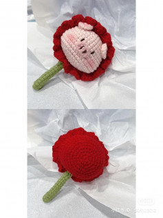 crochet pattern pig flower