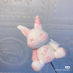 crochet pattern pink and white rabbit.