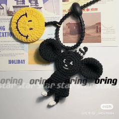 crochet pattern smiley face, black monkey.