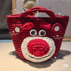 crochet pattern strawberry bear bag.