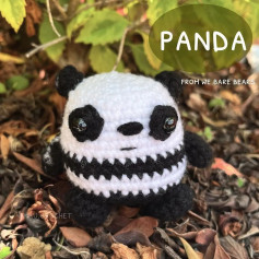 crochet pattern white panda with black eyes