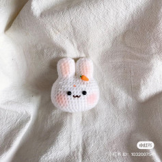 crochet pattern white rabbit head long ears,