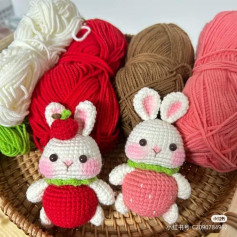 crochet pattern white rabbit red belly.