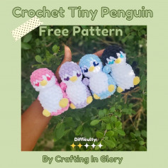 crochet tiny penguin free pattern, yellow beak.