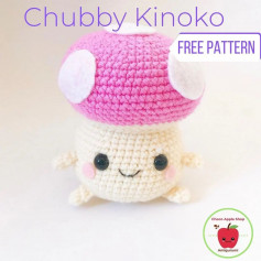 Cute pink hat mushroom crochet pattern