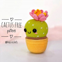 Flowering cactus crochet pattern.
