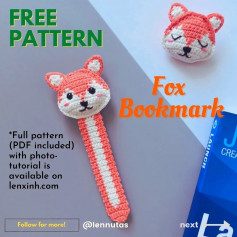 Fox crochet pattern bookmark