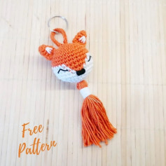 Fox head keychain crochet pattern