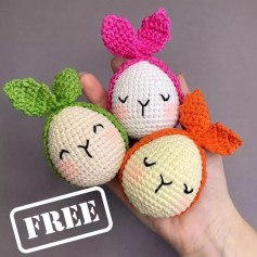 free crochet easter eggs with hats