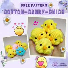 free crochet pattern cotton candy chick