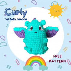 free crochet pattern curly the baby dragon