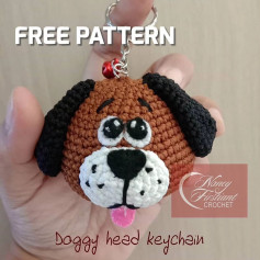 free crochet pattern doggy head keychain