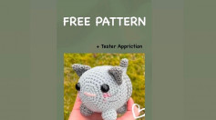 free crochet pattern gray piglet