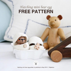 free crochet pattern hatching mini bear egg