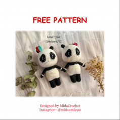 free crochet pattern panda with bow