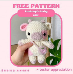 free crochet pattern pink cow