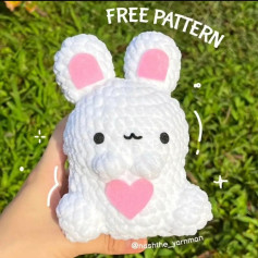 free crochet pattern pink ear bunny
