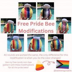 free crochet pattern pride bee modifications