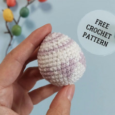 free crochet pattern purple spotted egg