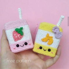 Free Crochet Pattern Strawberry Milk