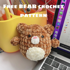free crochet pattern white belly bear