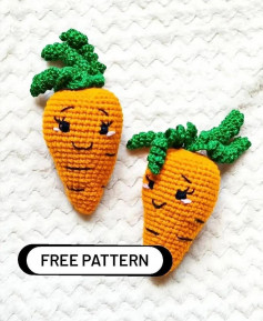 free crochet pattern yellow carrot