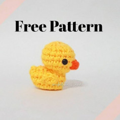 free crochet pattern yellow duck, orange beak