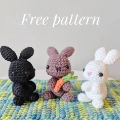 free pattern black rabbit, brown rabbit, white rabbit
