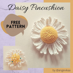 Free pattern daisy pincushion