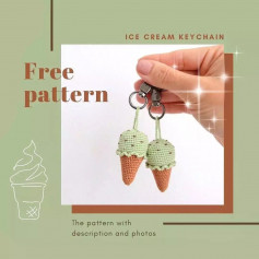 free pattern ice cream keychain