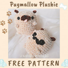 Free pattern pugmallow plushie