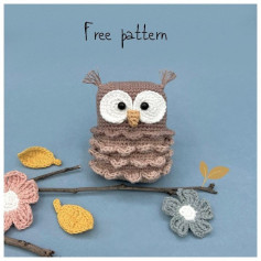 free pattern white eyed owl,