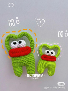 Frog with bulging eyes with wide mouth crochet pattern