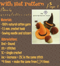 Halloween magic hat crochet pattern