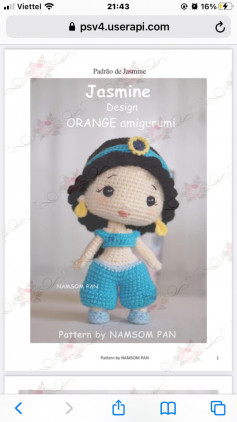 jasmine doll crochet pattern