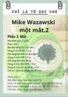 Mẫu móc len mike wazawki một mắt