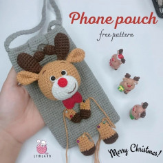 mobile phone bag with deer head decoration