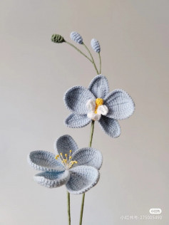 Orchid flower crochet pattern