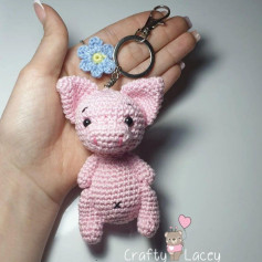 pink pig keychain