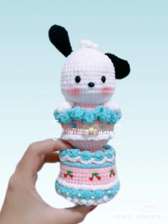 Pochaco dog cake crochet pattern