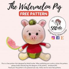 Pork watermelon crochet pattern.