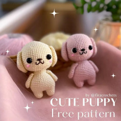 Puppy crochet pattern with crochet ears