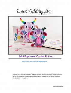 Sweet oddity art mini baphomet crochet pattern