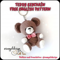 teddy keychain free english pattern