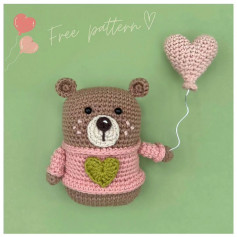 Valentine the romantic bear crochet